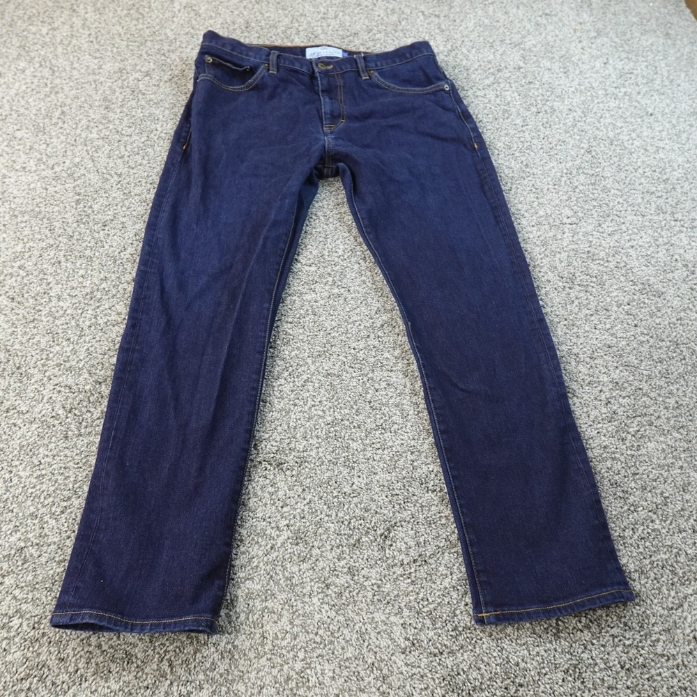 Peter Manning Jeans Mens 34X28 Dark Blue Denim Pants Classic Fit Preppy Straight